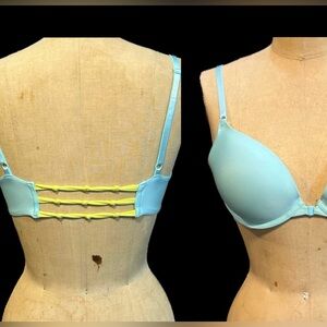 Victoria’s Secret front hook push-up padded bra decorative twisted rope back 34C